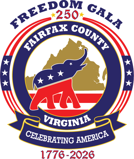 Freedom 250 Gala seal — Fairfax County, Virginia, Celebrating America, 1776–2026